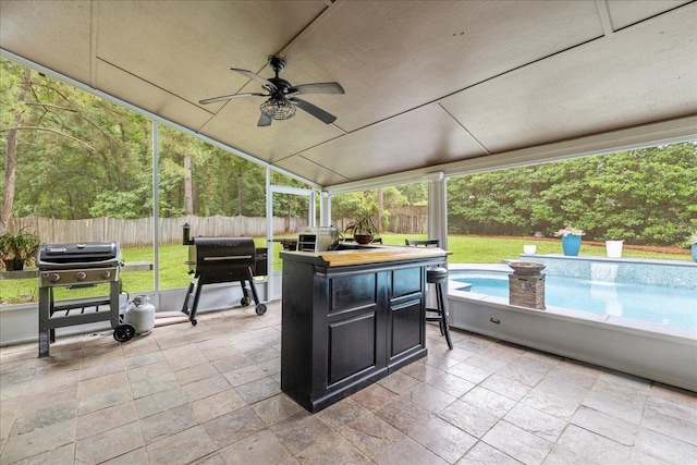 8888 Saltcoates Ct, Tallahassee, FL 32312 - view of patio / terrace featuring a ceiling fan and area for grilling