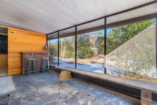 view of unfurnished sunroom