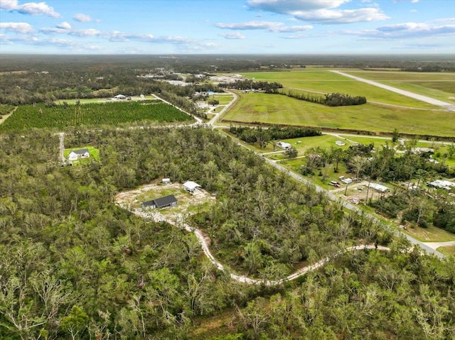 drone / aerial view with a rural view