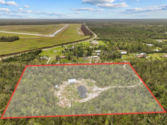 bird's eye view with a rural view