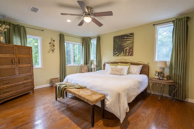 6611 Crooked Creek Rd, Tallahassee, FL 32311 - bedroom featuring wood finished floors, ceiling fan, and recessed lighting