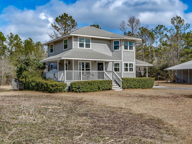 view of front of property with covered porch