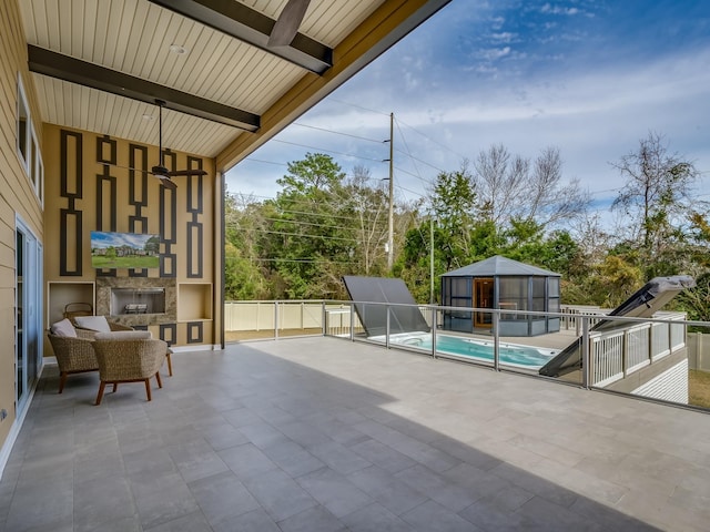 6565 Velda Dairy Rd, Tallahassee, FL 32309 - view of patio featuring an outdoor kitchen and ceiling fan