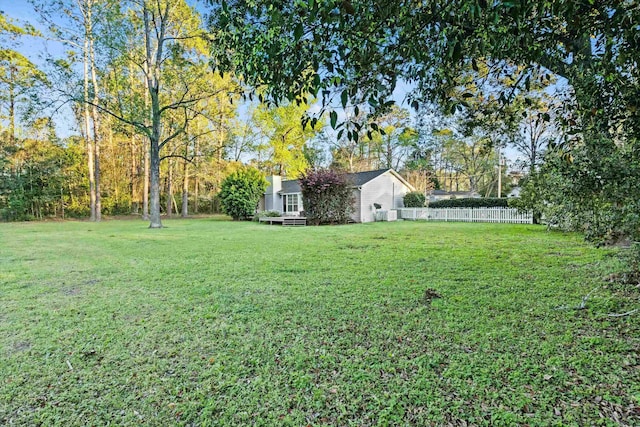 view of yard featuring fence