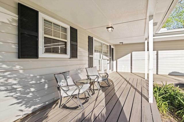 wooden deck with covered porch