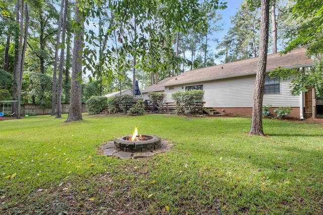 3412 Edgemont Trl, Tallahassee, FL 32312 - view of yard featuring an outdoor fire pit