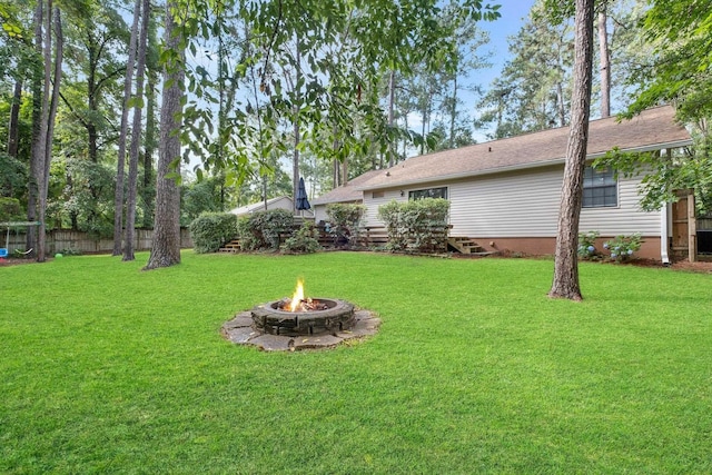 3412 Edgemont Trl, Tallahassee, FL 32312 - view of yard featuring a fire pit