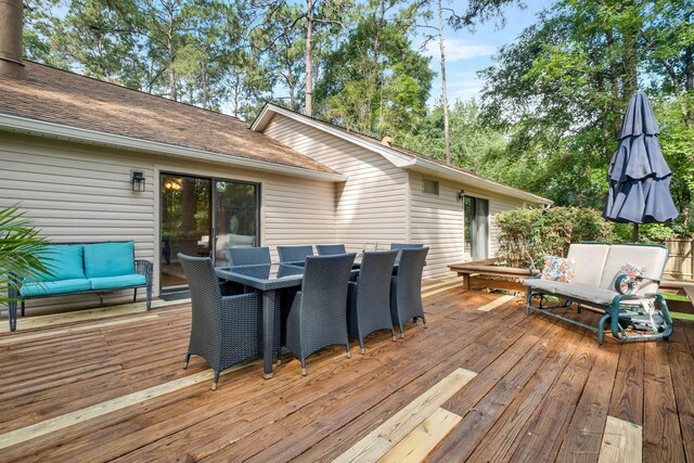 3412 Edgemont Trl, Tallahassee, FL 32312 - deck featuring an outdoor living space and outdoor dining area