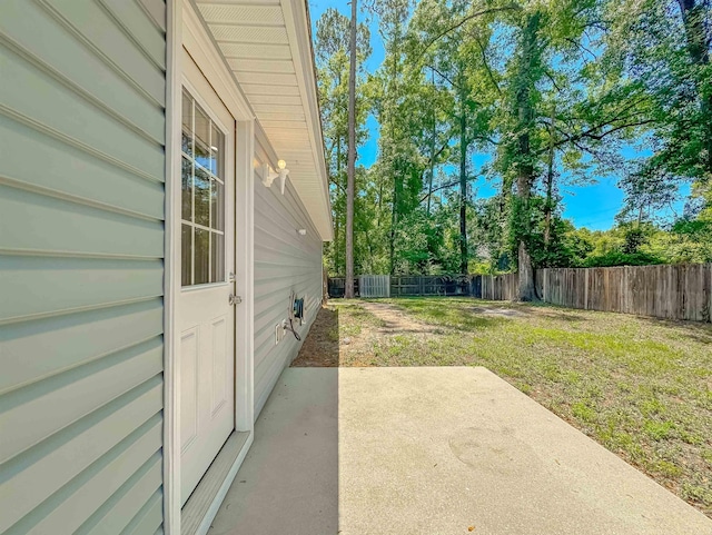 exterior space featuring a patio and a fenced backyard