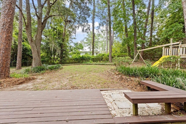 view of wooden deck