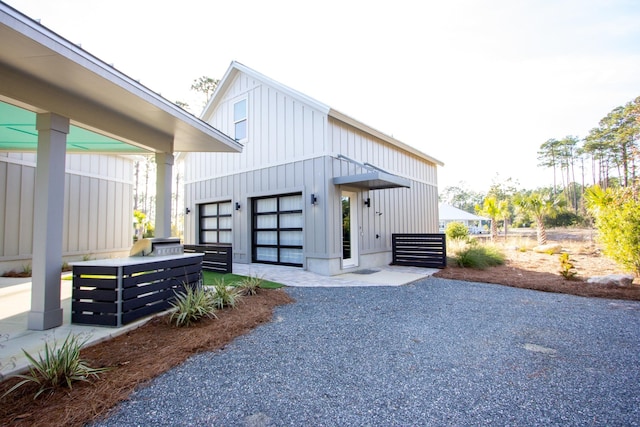 exterior space featuring board and batten siding