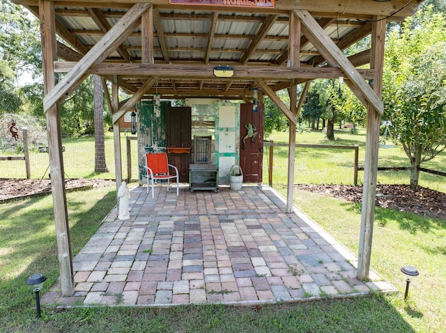 view of patio / terrace with a gazebo