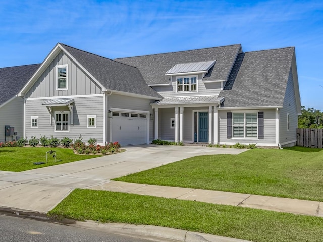 view of front of property with a front lawn