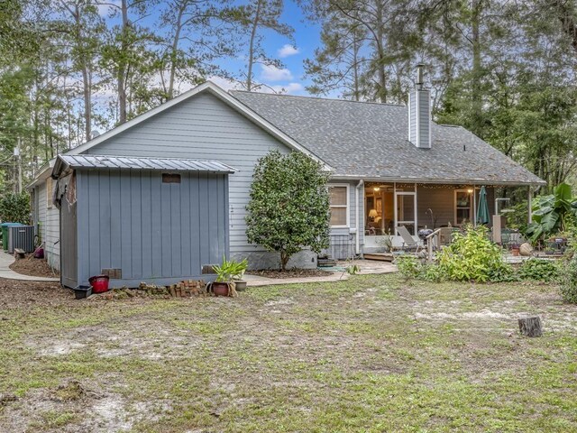 view of front of home with central AC