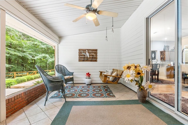 3540 Trillium Ct, Tallahassee, FL 32312 - sunroom / solarium featuring ceiling fan and vaulted ceiling