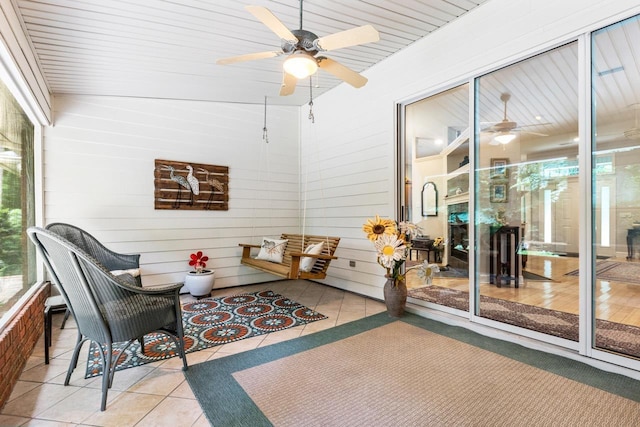 3540 Trillium Ct, Tallahassee, FL 32312 - sunroom featuring a ceiling fan