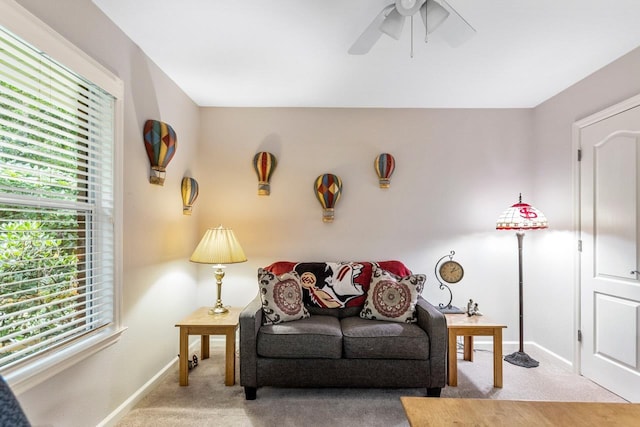 3540 Trillium Ct, Tallahassee, FL 32312 - living area featuring carpet flooring and a ceiling fan