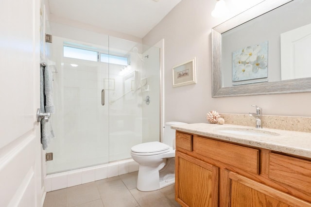 3540 Trillium Ct, Tallahassee, FL 32312 - bathroom with vanity, a shower stall, and tile patterned floors