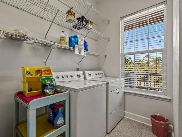 laundry room featuring washing machine and dryer