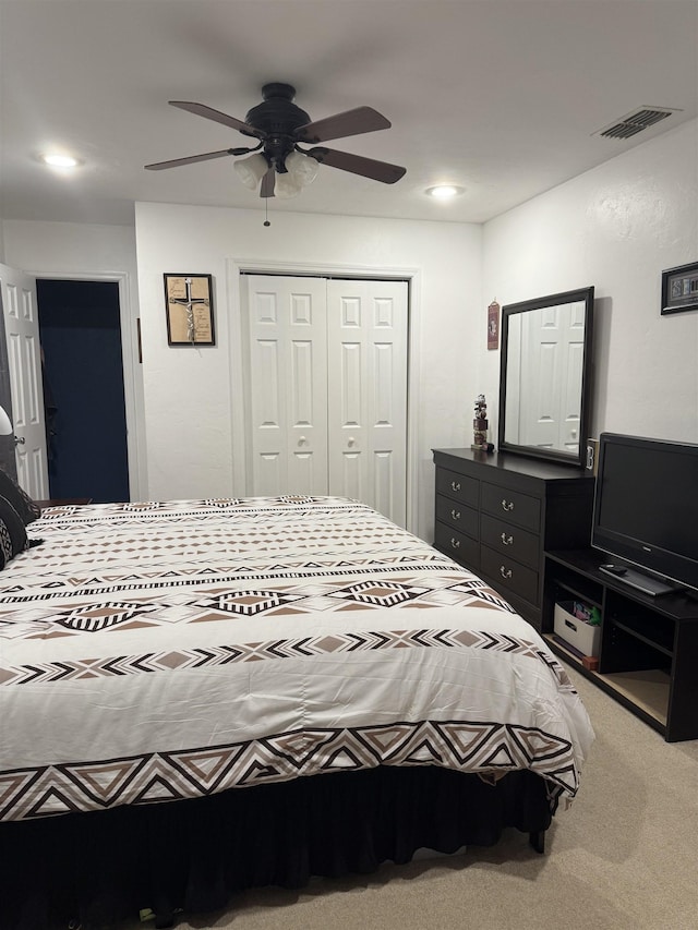 1838 Fernando Ln, Tallahassee, FL 32303 - carpeted bedroom with a closet and ceiling fan