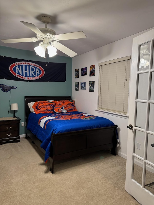 1838 Fernando Ln, Tallahassee, FL 32303 - bedroom with carpet flooring, ceiling fan, and baseboards