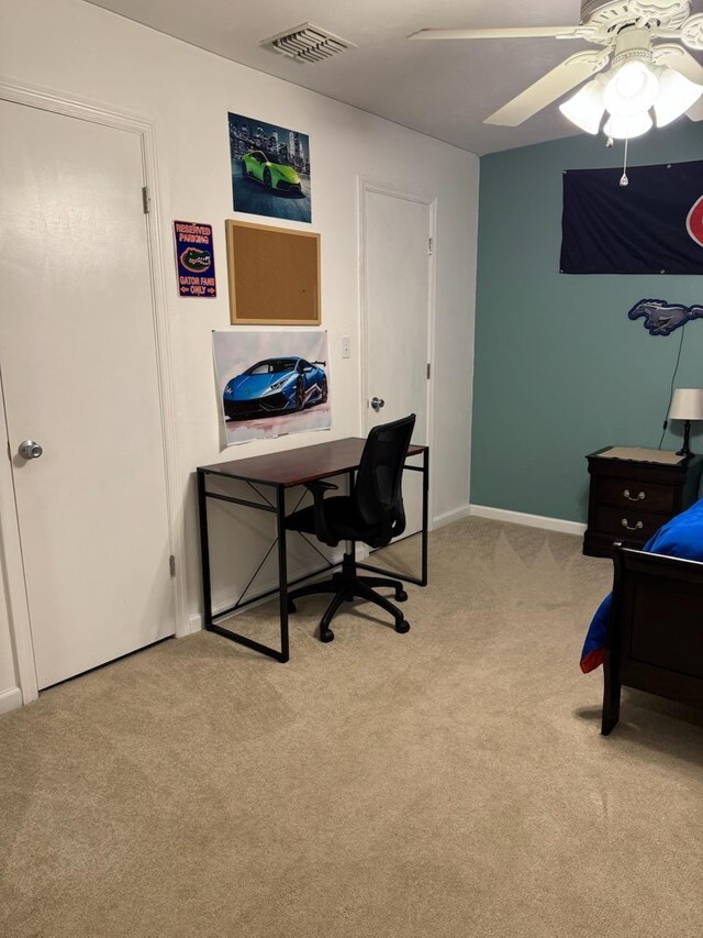 1838 Fernando Ln, Tallahassee, FL 32303 - carpeted office featuring baseboards and ceiling fan