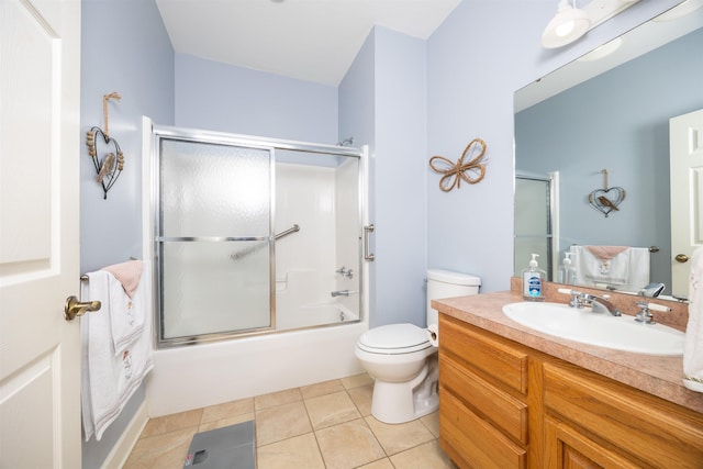 23380 Elmwood Ln, Live Oak, FL 32064 - bathroom with vanity, tile patterned flooring, and shower / bath combination with glass door