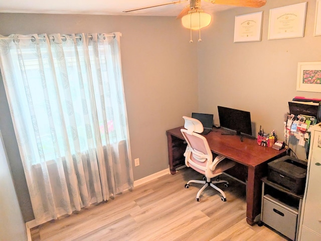 3137 Huttersfield Cir, Tallahassee, FL 32303 - office with light wood-type flooring and ceiling fan