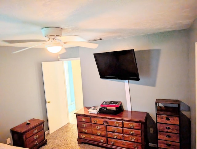 3137 Huttersfield Cir, Tallahassee, FL 32303 - bedroom with light carpet and a ceiling fan