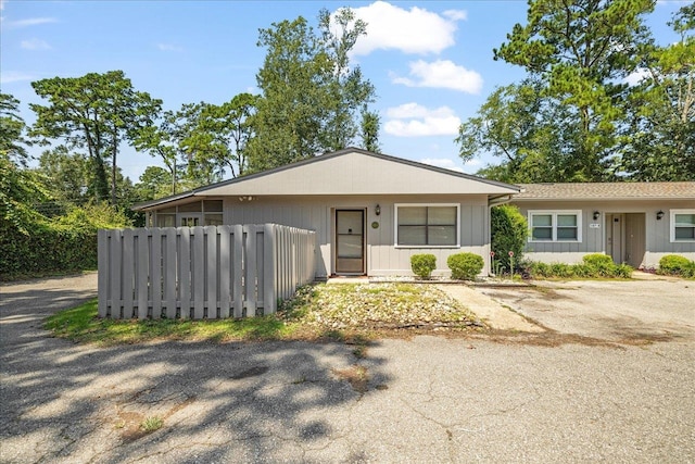 view of single story home