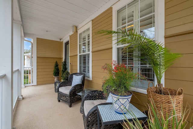 view of patio with a porch