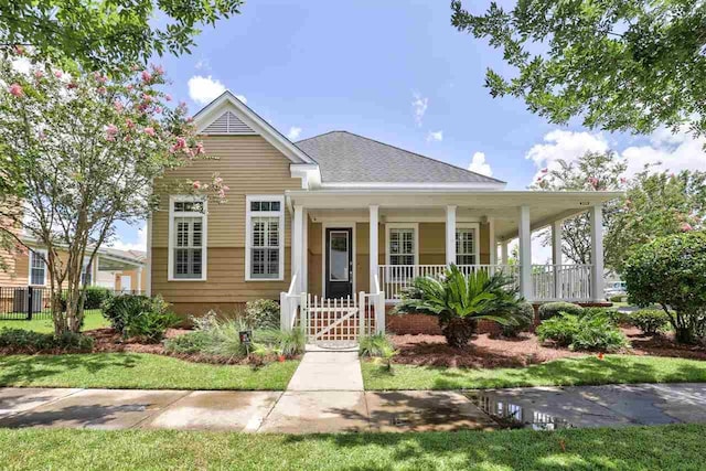 view of front of home featuring covered porch