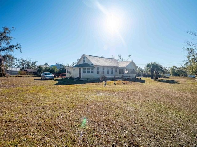 exterior space with a lawn