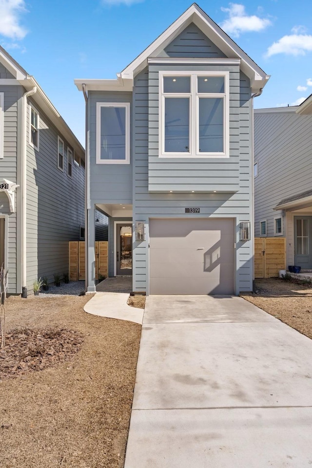 view of front of home with a garage