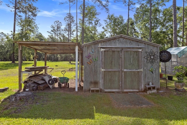 view of shed