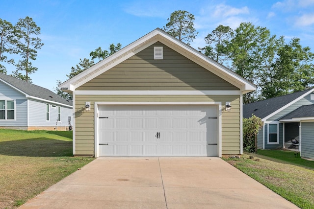 garage with driveway