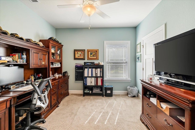 7277 White Clover Ct, Tallahassee, FL 32311 - office space featuring light colored carpet, ceiling fan, and baseboards