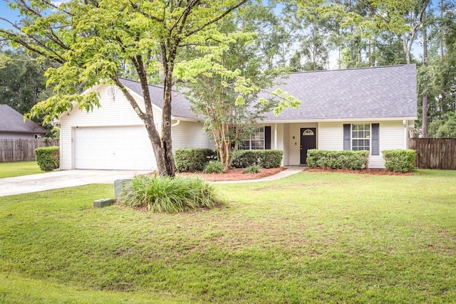 8325 Yellow Ln, Tallahassee, FL 32311 - ranch-style house with concrete driveway, an attached garage, and roof with shingles
