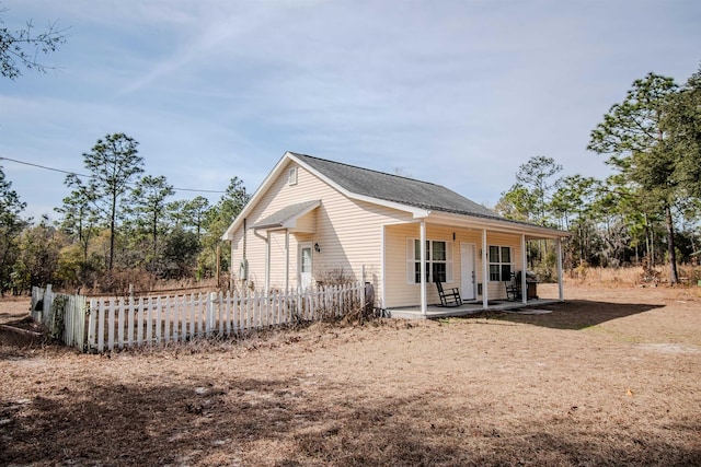 exterior space with covered porch