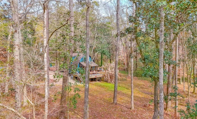 view of yard featuring a deck