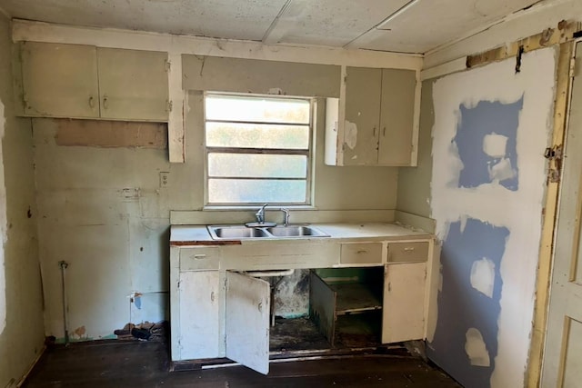 kitchen featuring light countertops and a sink