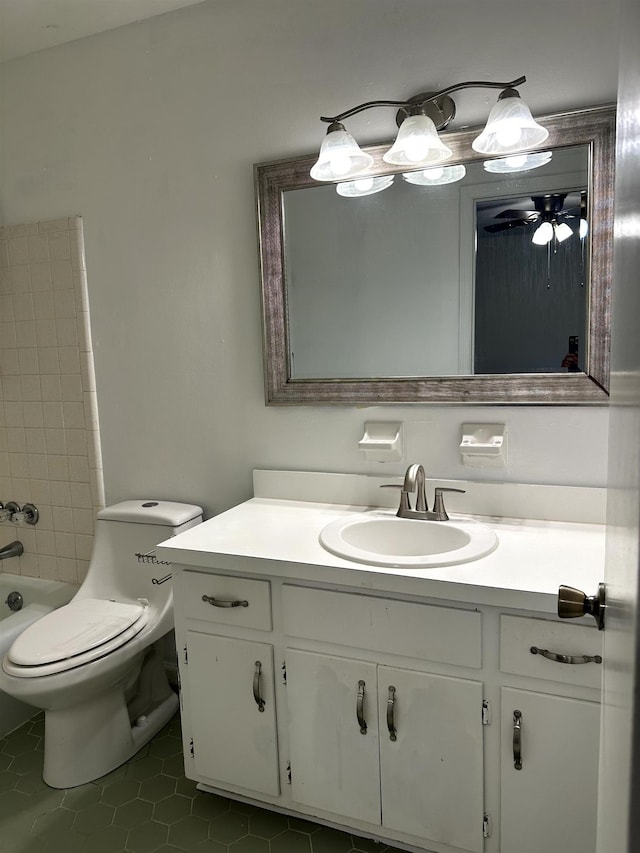 2305 Carrick Ct, Tallahassee, FL 32309 - full bathroom featuring vanity, tile patterned flooring, toilet, and tub / shower combination