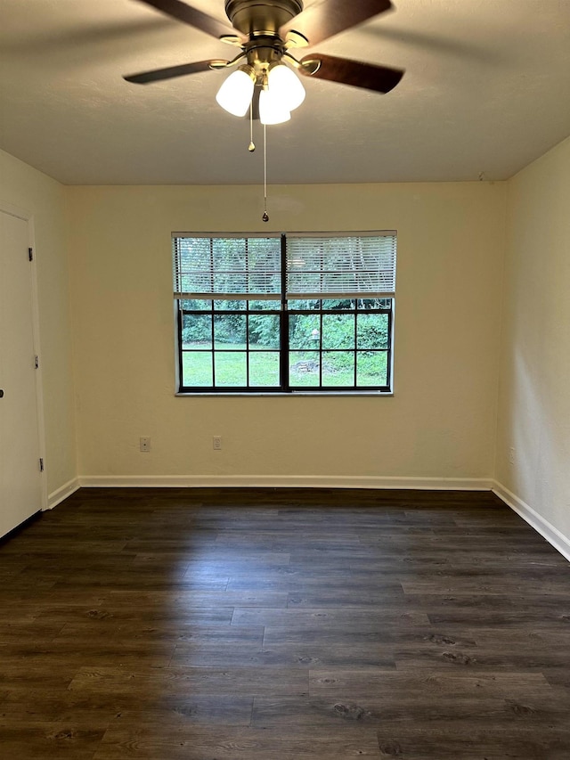 2305 Carrick Ct, Tallahassee, FL 32309 - spare room with plenty of natural light, dark wood-style floors, a ceiling fan, and baseboards
