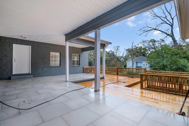 view of patio featuring a wooden deck