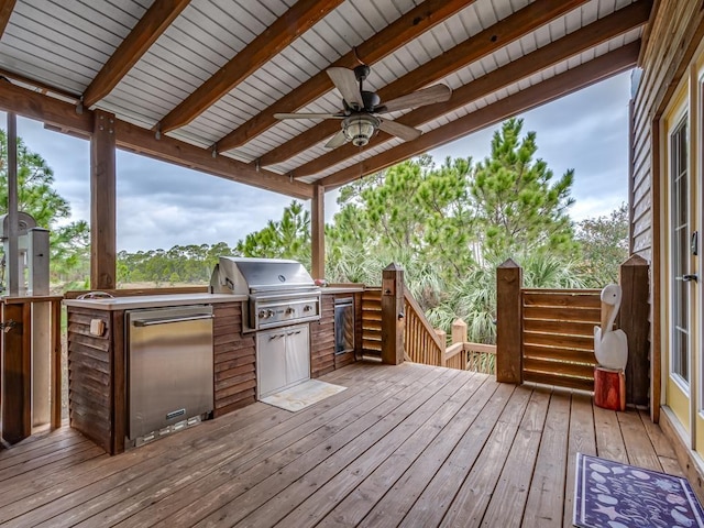 641 Bald Point Rd, Alligator Point, FL 32346 - deck with ceiling fan