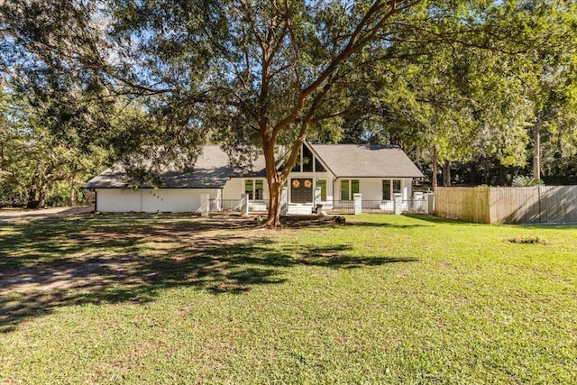 exterior space with a lawn