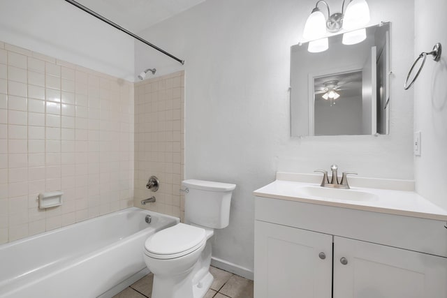 1846 Sylvan Ct, Tallahassee, FL 32303 - full bath with vanity, bathtub / shower combination, toilet, ceiling fan, and baseboards