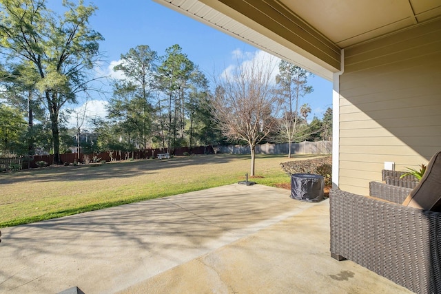 view of patio with a fenced backyard