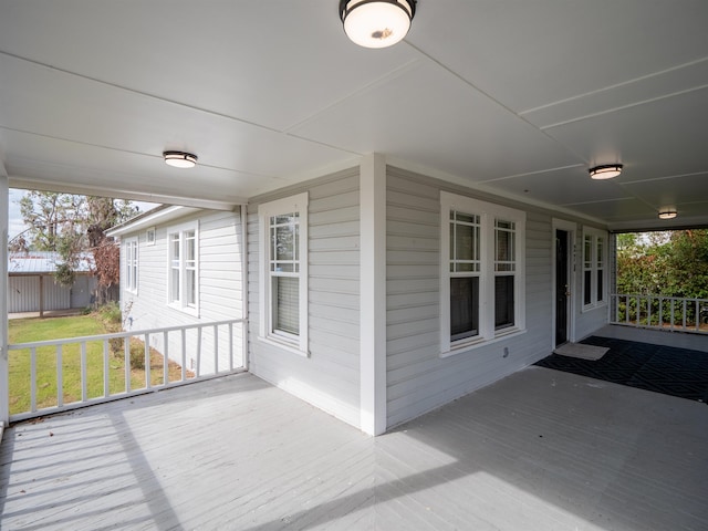 wooden deck with a porch