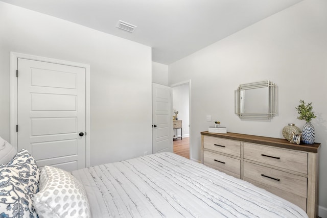 bedroom featuring light hardwood / wood-style flooring